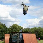 Tom Kirkman, backflips the MBS Pro Ramp